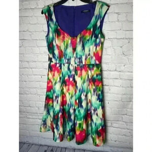 Vintage Nanette Lepore Cocktail Frock Fit And Flare Dress Size 4 Multicolor